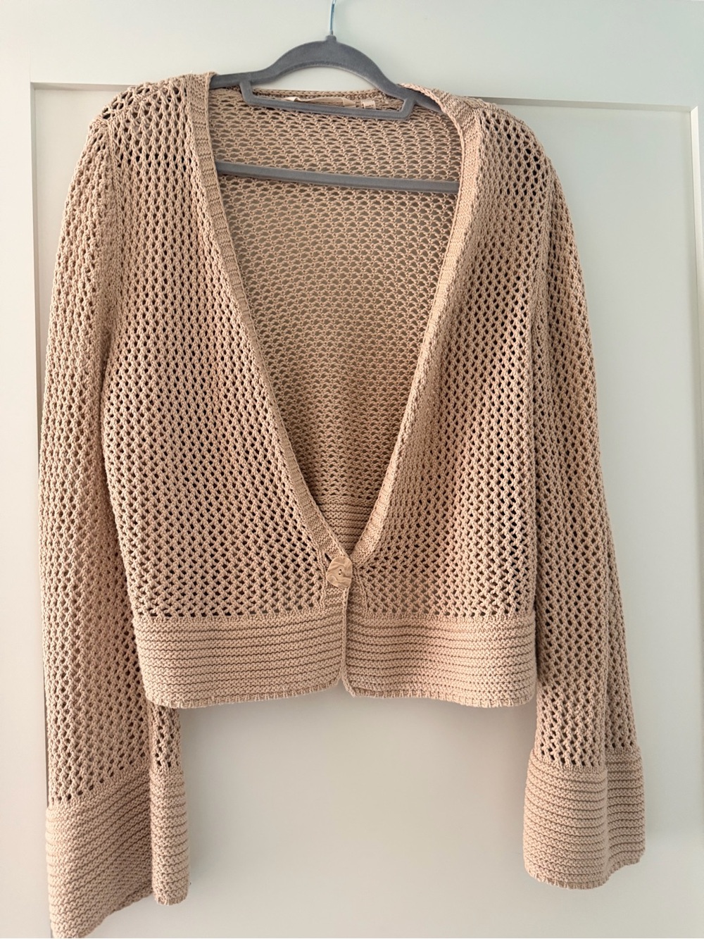 Soft Surroundings Open Knit Beige Cardigan